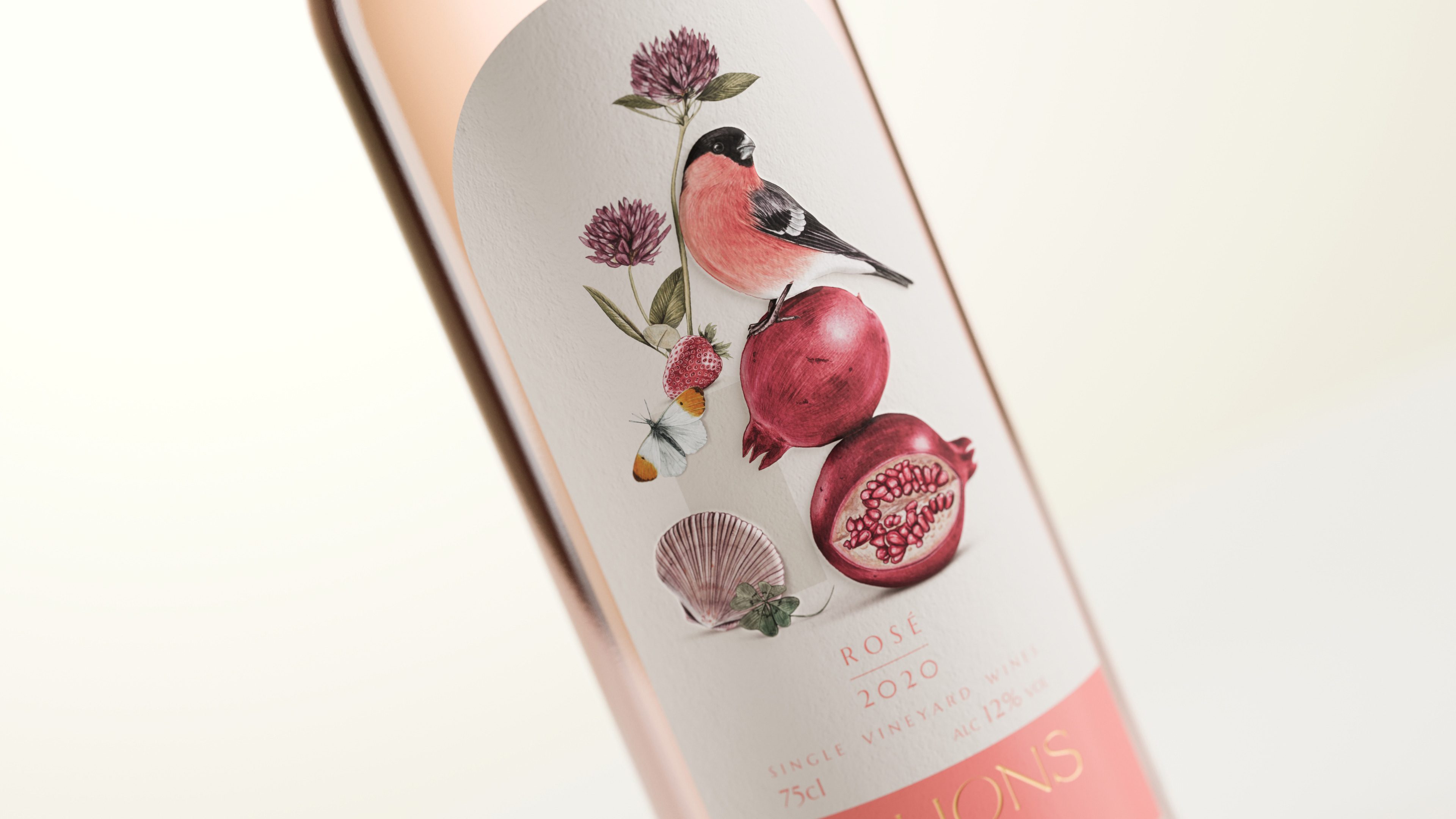 Dillions rose wine branding wine label design