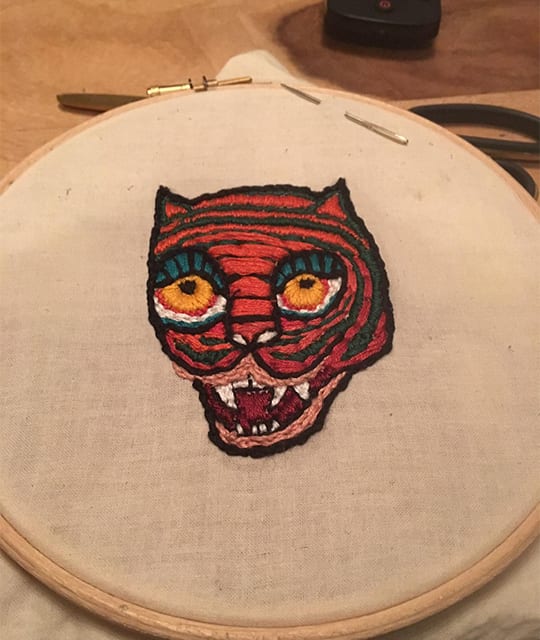 Abstract tiger emroidery