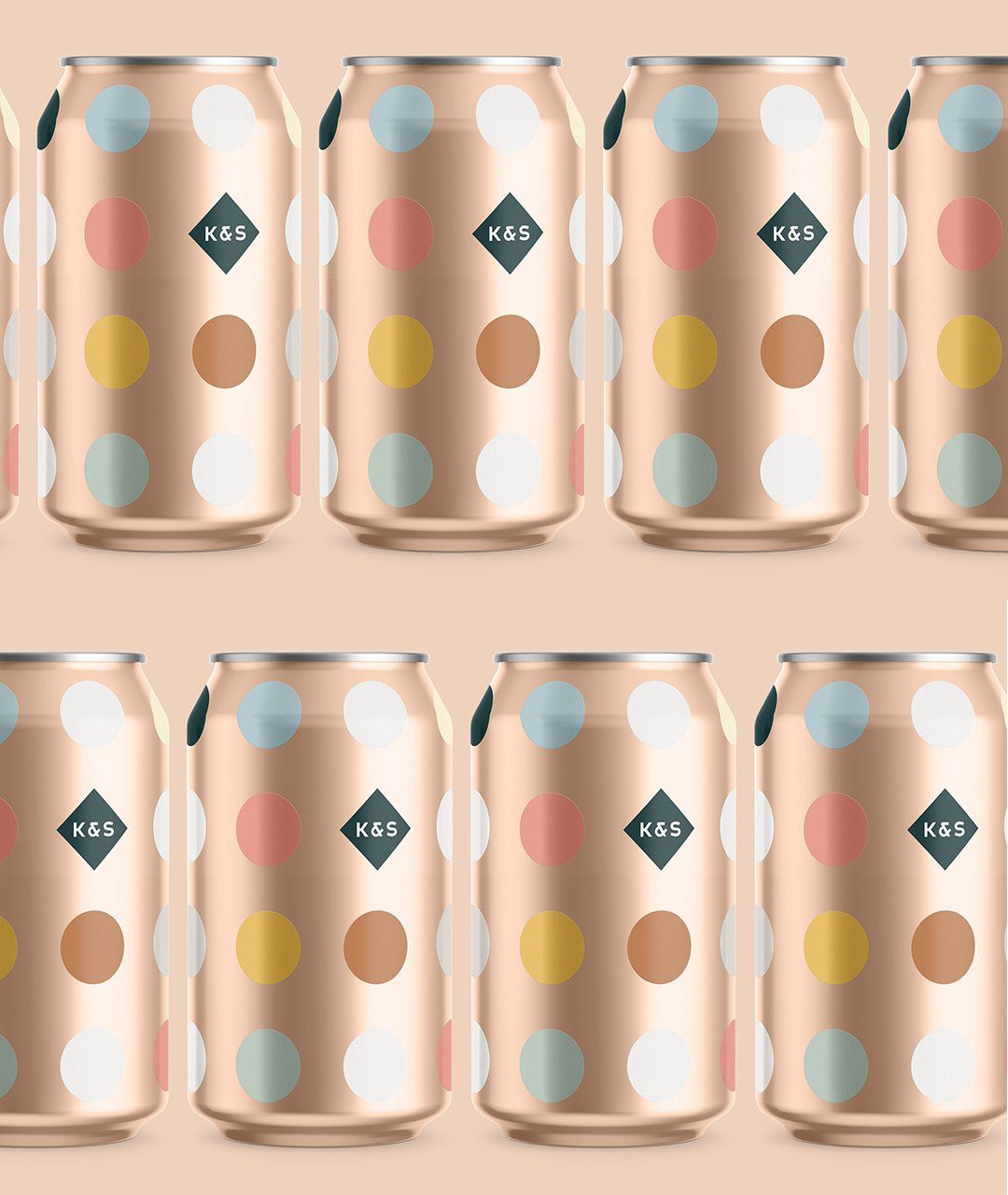 Kingdom and sparrow branded 300ml cans showcasing colour palette