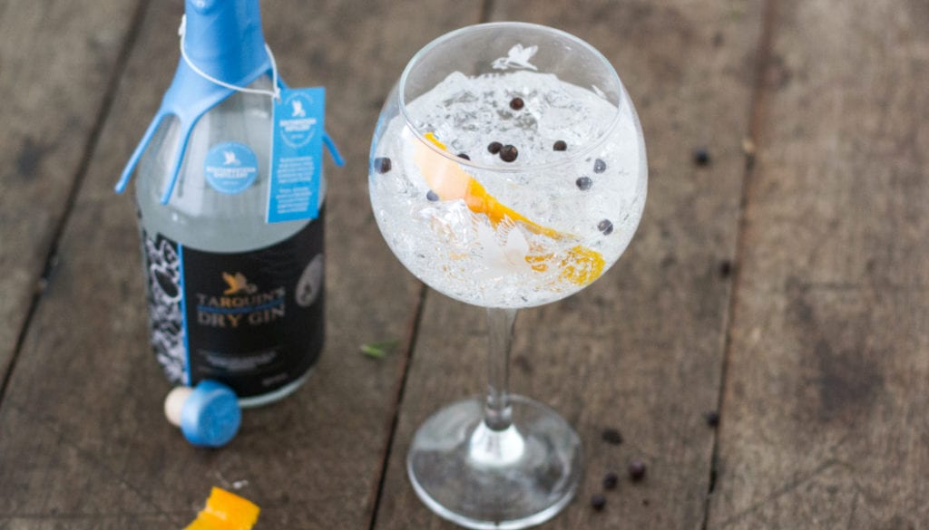 Tarquin's gin and tonic branding by Kingdom & Sparrow