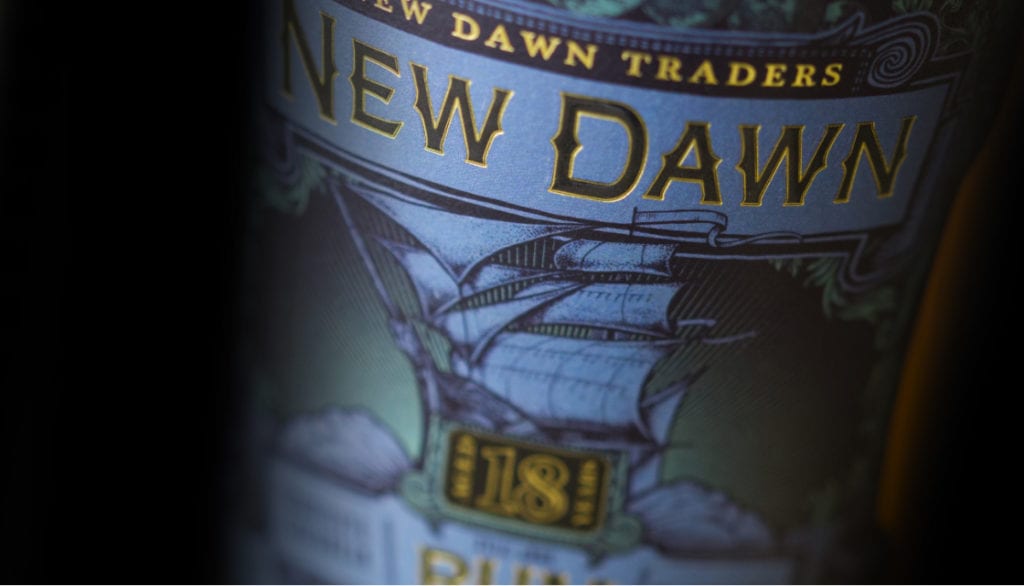 New Dawn Traders Premium Rum Label Design